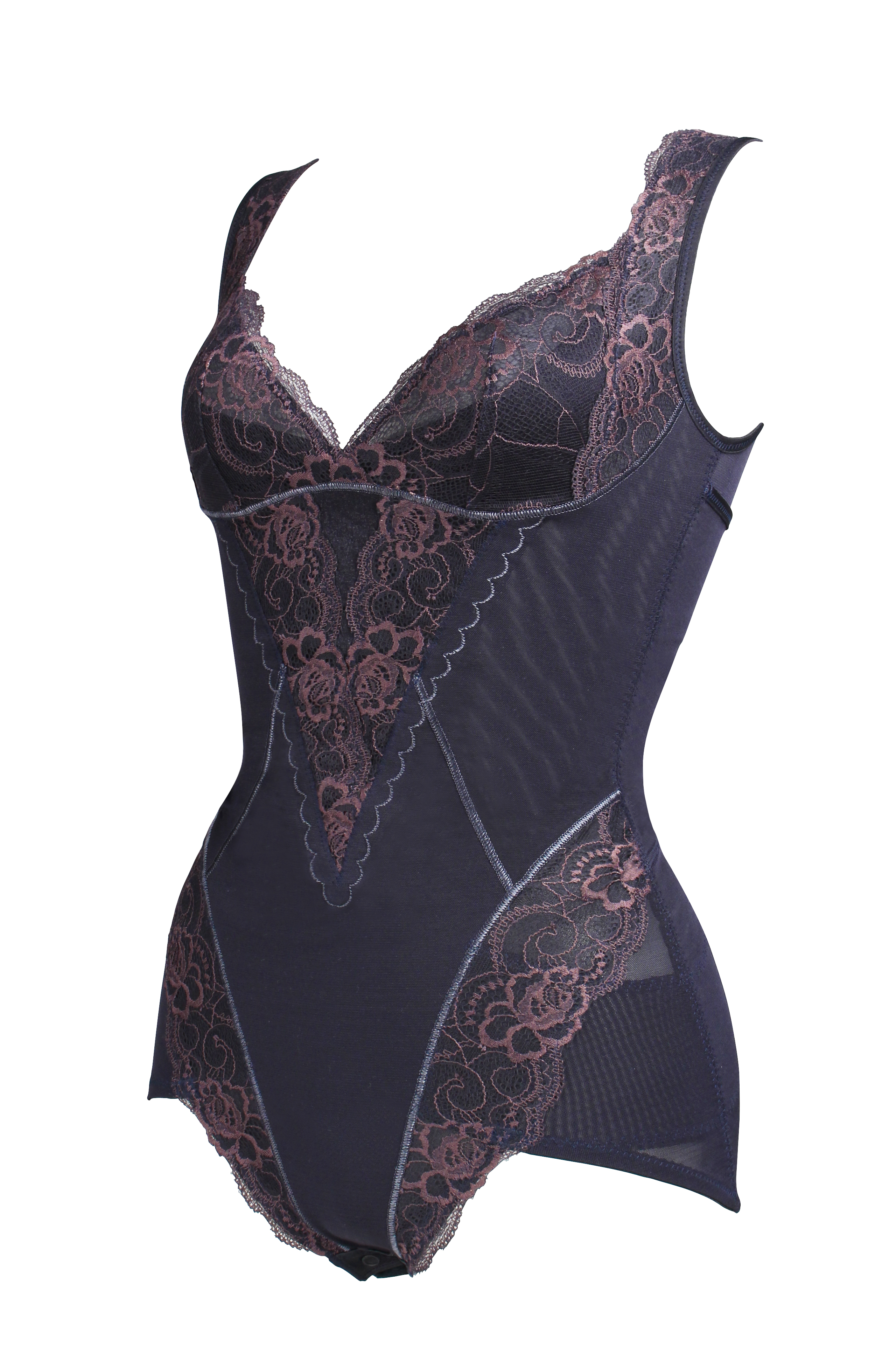 カップレスボディスーツ モーヴ ド ネイビー 特注サイズ | 補正下着